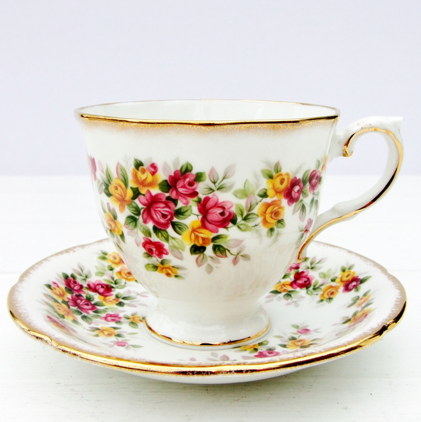 Vintage Royal Grafton Bone China Floral Country Roses Tea Coffee